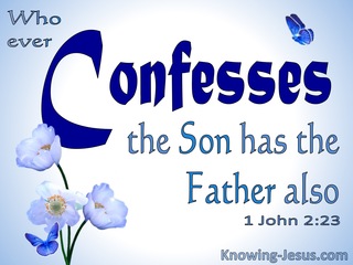 1 John 2:23 Whoever Confesses The Son Confesses The Father (blue)